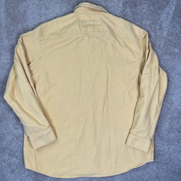 Duluth Trading Shacket Mens XL Yellow Button Jacket Shirt Thick Heavy Flannel - Picture 6 of 6